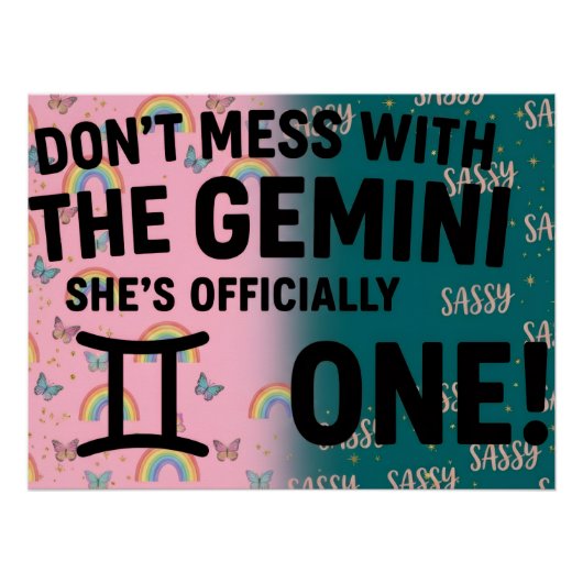 Gemini First Birthday Poster (Vorderseite)
