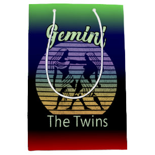 Gemini Geburtstagsgeschenk - Cooler Retro-Sonnenun Mittlere Geschenktüte