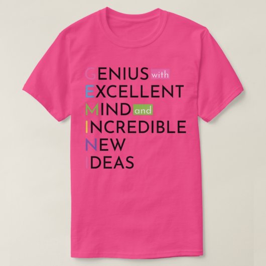 Gemini Geburtstagsgeschenk T-Shirt (Design vorne)