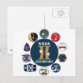 Gemini-Gedenklogo Postkarte (Vorne/Hinten)