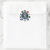 Gemini-Gedenklogo Quadratischer Aufkleber (Tasche)