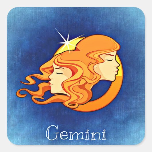 Gemini, Gemelli Quadratischer Aufkleber (Vorderseite)