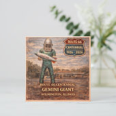 Gemini Giant Route 66 Reisekarte (Stehend Vorderseite)