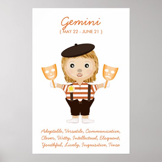 Gemini - Girl Horoskop Poster (Vorne)