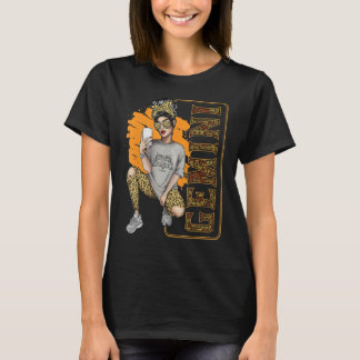 Gemini Girl Messy Bun Leopard für Frauenkönigin T-Shirt