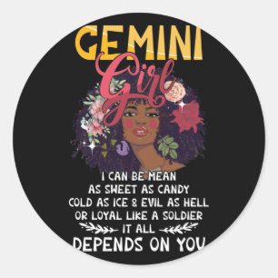 Gemini Girl Zodiac Zeichen für Gemini Zeichen Mai  Runder Aufkleber