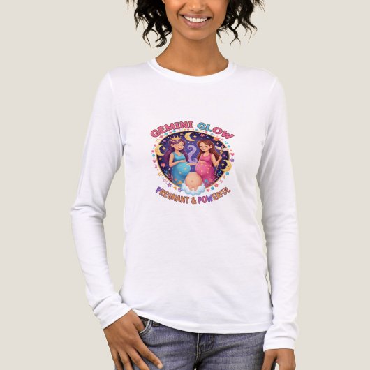 Gemini Glow: Pregnant & Powerful – Fun & Empowerin Tri-Blend Shirt (Vorderseite)
