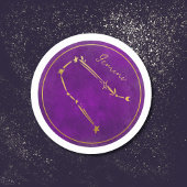 Gemini Gold Foil Zodiac Sign Constellation Runder Aufkleber