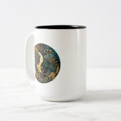 Gemini Gold und Black Watercolor Zodiac Zweifarbige Tasse (Vorderseite Links)