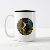 Gemini Gold und Black Watercolor Zodiac Zweifarbige Tasse (Links)