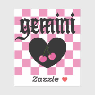 Gemini Gothic Ästhetik Scheckkreuz Art Aufkleber