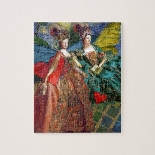 Gemini Gothic Whimsical Collage Butterfly Women Puzzle (Vertikal)
