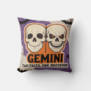 Gemini Halloween Sternzeichen Skelett Geburtstagsg Kissen