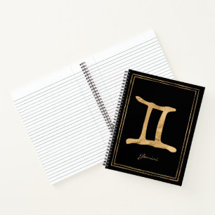 Gemini Hammergoldstylisierte Astrologie-Symbol nic Notizblock
