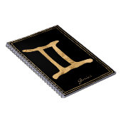 Gemini Hammergoldstylisierte Astrologie-Symbol Notizblock (Rechte Seite)
