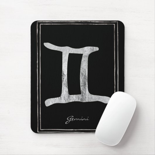 Gemini Hammersilber stylisierte Astrologie-Symbol Mousepad (Mit Mouse)