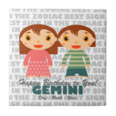 Gemini Happy Birthday Fliese (Vorderseite)