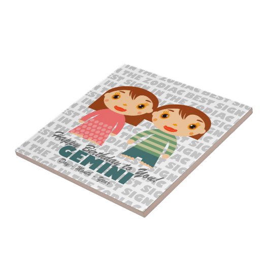 Gemini Happy Birthday Fliese (Seite)