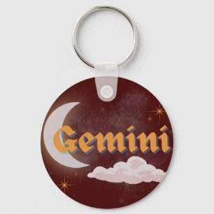 Gemini Himmelsästhetik Dreamy Moon Cloud Stars Schlüsselanhänger