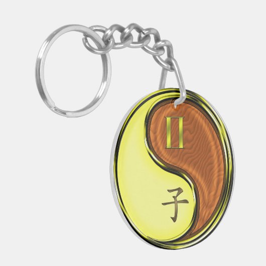 Gemini & Holz Rat Schlüsselanhänger (Vorderseite links)