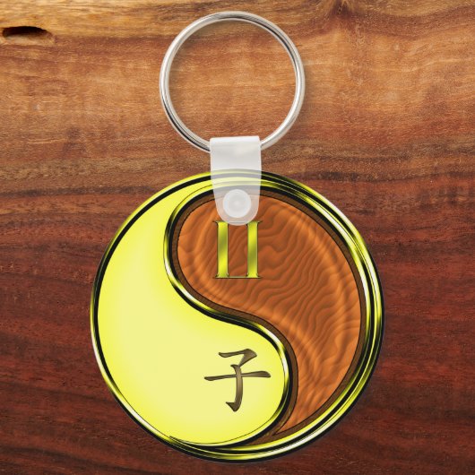 Gemini & Holz Rat Schlüsselanhänger (Rückseite)