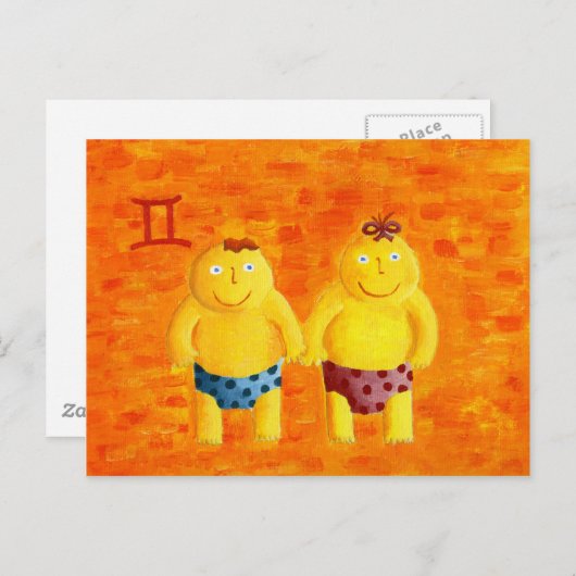 Gemini Horiscope Zodiac Star Sign Postkarte (Vorne/Hinten)