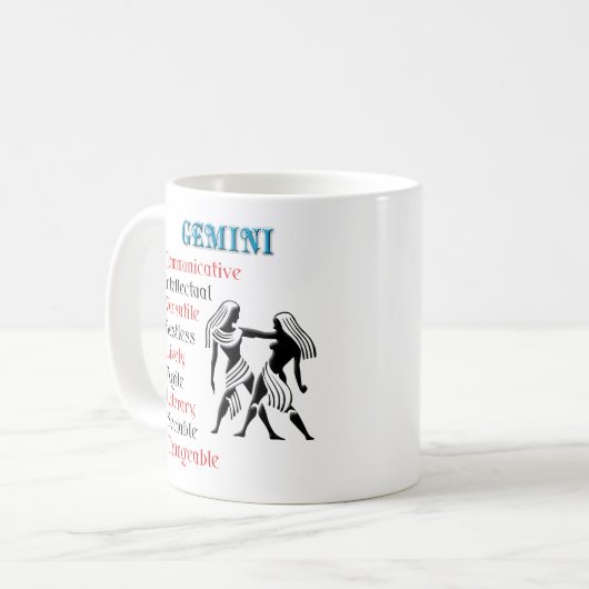 Gemini Horoscope Zodiac Sign Kaffeetasse (Vorderseite Links)