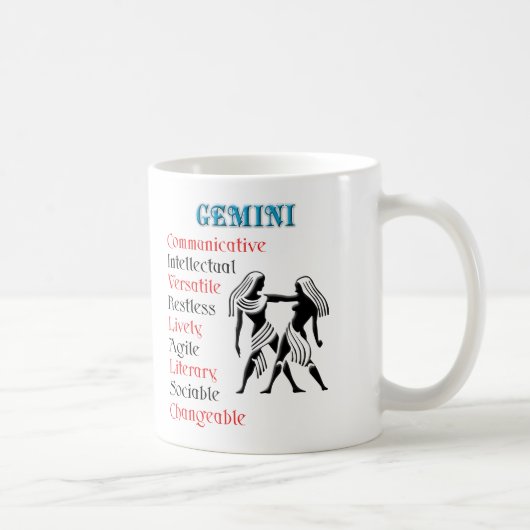 Gemini Horoscope Zodiac Sign Kaffeetasse (Rechts)