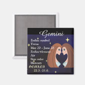 Gemini Horoscope Zodiac Sign Magnet (Vorderseite/Rückseite)