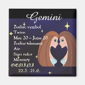 Gemini Horoscope Zodiac Sign Magnet (Vorne)