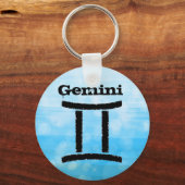 Gemini Horoscope Zodiac Symbol Blue and Black Schlüsselanhänger (Vorderseite)