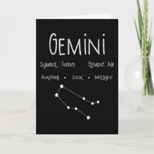 Gemini Horoskop Astrologie Star Geburt Geburtstags Karte