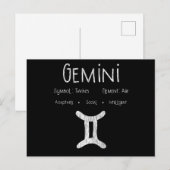Gemini Horoskop Astrologie Star Geburt Geburtstags Postkarte (Vorne/Hinten)