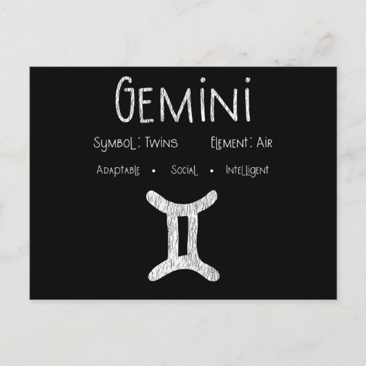 Gemini Horoskop Astrologie Star Geburt Geburtstags Postkarte (Vorderseite)