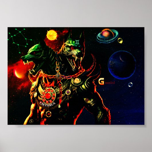 Gemini Horoskop Mythisches Kreaturenposter Poster (Vorne)