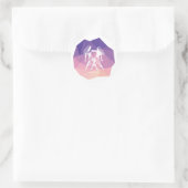 Gemini Horoskop signiert moderne Rundkleber. Runder Aufkleber (Tasche)