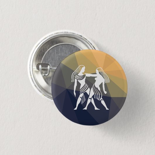 Gemini Horoskop Zwillinge runder Knopf Button (Vorne & Hinten)