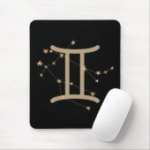 Gemini-Imitate mit schwarzer und goldener Astrolog Mousepad (Mit Mouse)