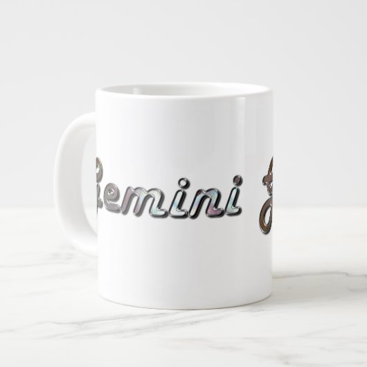 Gemini in Pearl Gemstone Jumbo-Tasse (Vorderseite Links)