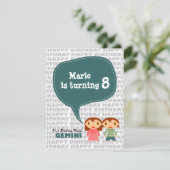 Gemini Kids Party Einladung (Stehend Vorderseite)