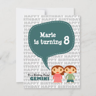 Gemini Kids Party Einladung
