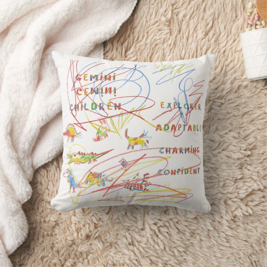 Gemini Kinderastrologie Zodiac Pillow Kissen (Decke)
