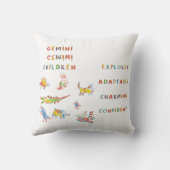 Gemini Kinderastrologie Zodiac Pillow Kissen (Rückseite)