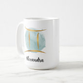 Gemini kundenspezifische Aquarellfarben - Zodiac-D Kaffeetasse (Vorderseite Links)