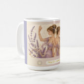 Gemini Lavendel Art Nouveau Tasse (Vorderseite Links)
