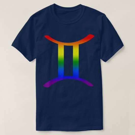 Gemini Lgbt Zodiac Sign LGBT Rainbow Pride Gay Gif T-Shirt (Design vorne)
