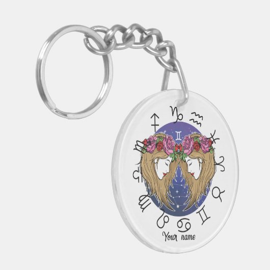 Gemini & Libra Acrylic Keychain Schlüsselanhänger (Vorderseite links)