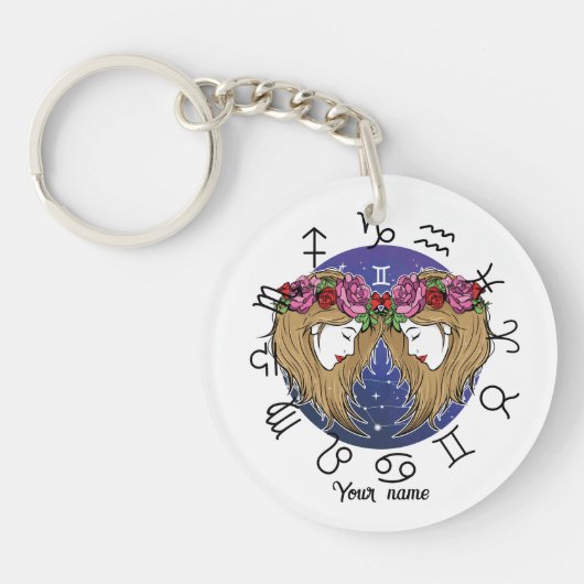 Gemini & Libra Acrylic Keychain Schlüsselanhänger (Vorderseite)