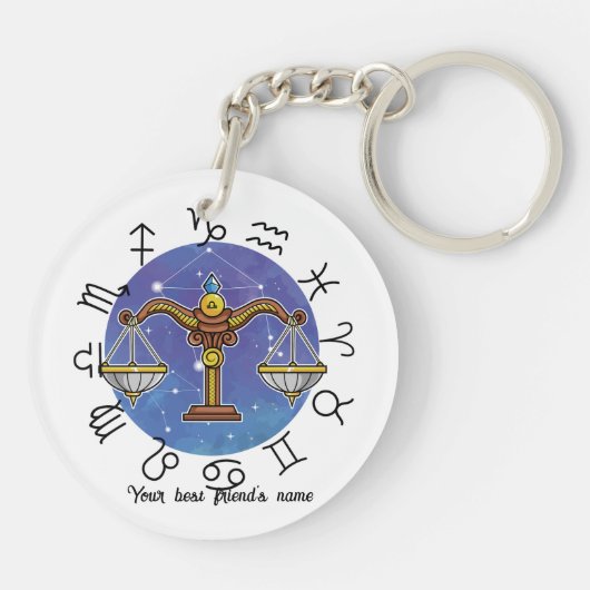 Gemini & Libra Acrylic Keychain Schlüsselanhänger (Rückseite)