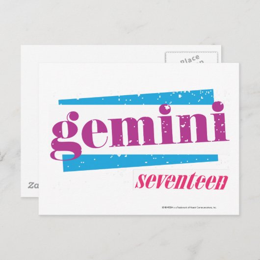 Gemini Lila Postkarte (Vorne/Hinten)